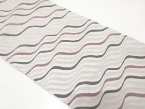 斜めよろけ縞模様織り出し　名古屋帯